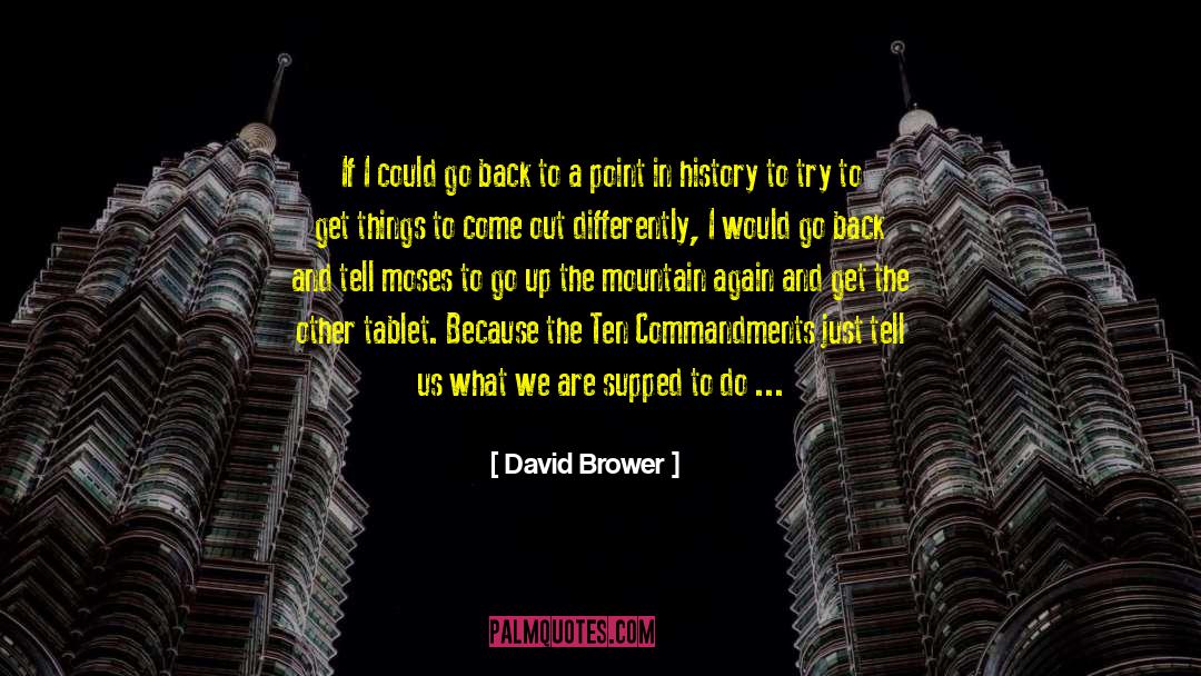 David Brower Quotes: If I could go back