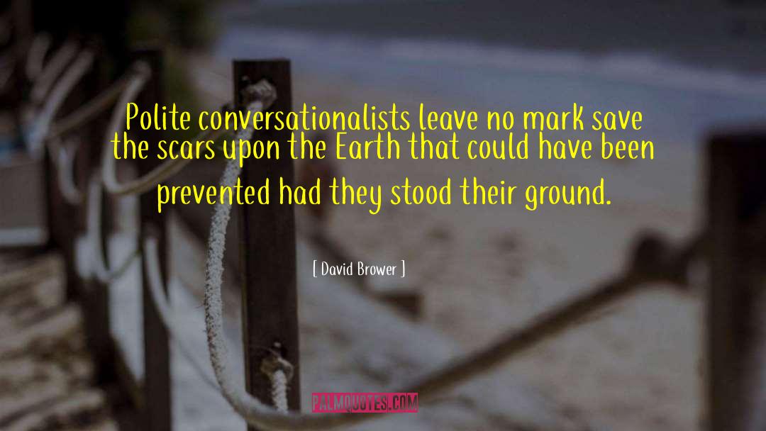 David Brower Quotes: Polite conversationalists leave no mark
