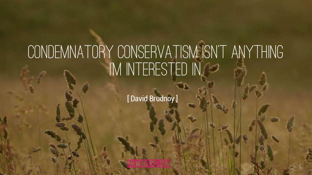 David Brudnoy Quotes: Condemnatory conservatism isn't anything I'm