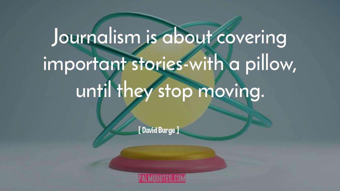 David Burge Quotes: Journalism is about covering important