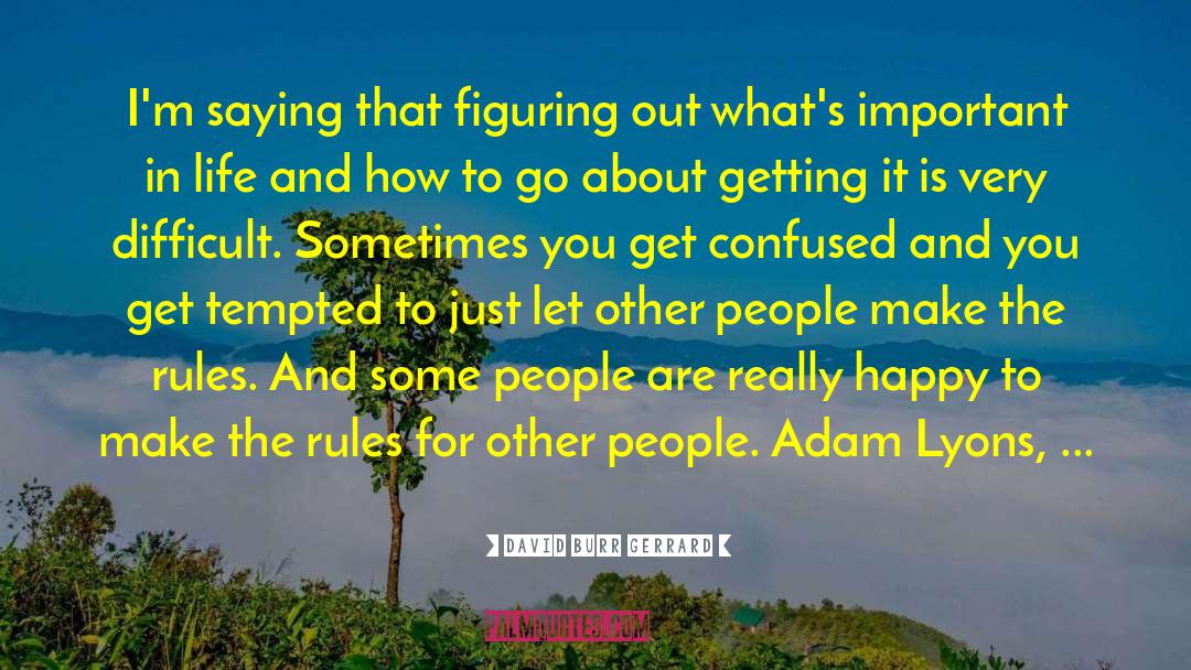 David Burr Gerrard Quotes: I'm saying that figuring out