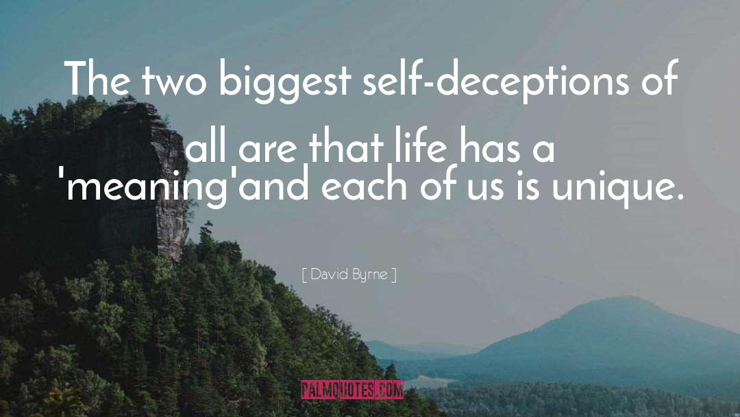 David Byrne Quotes: The two biggest self-deceptions of