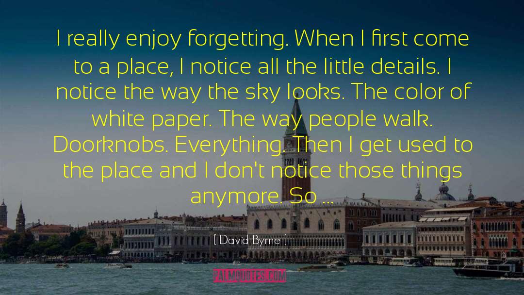 David Byrne Quotes: I really enjoy forgetting. When