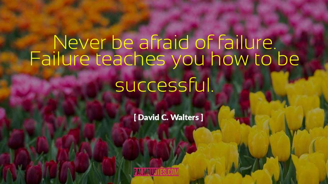 David C. Walters Quotes: Never be afraid of failure.