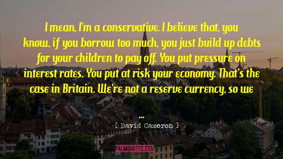 David Cameron Quotes: I mean, I'm a conservative.