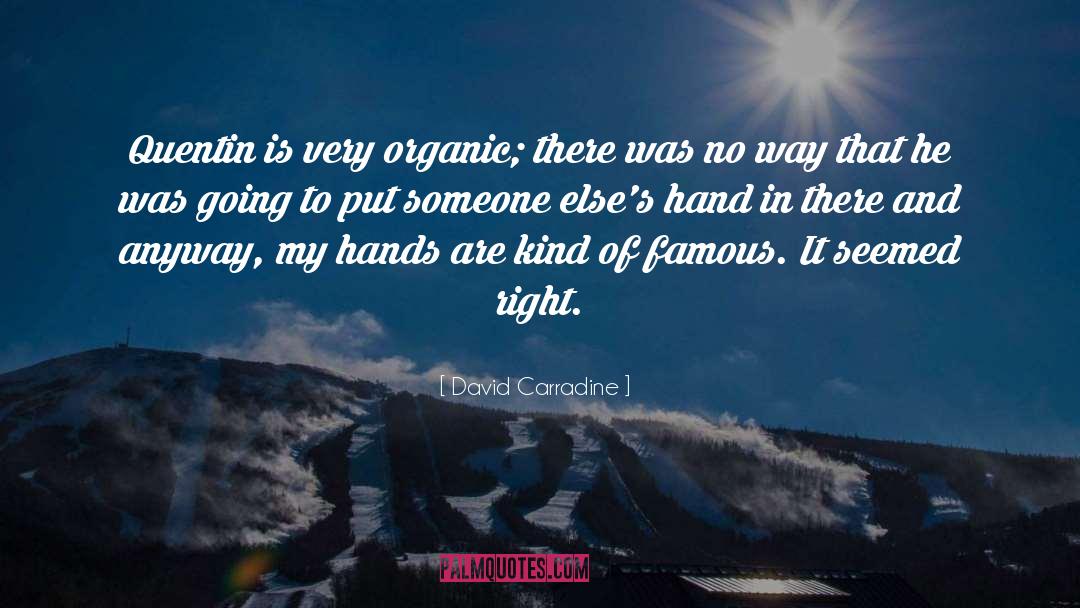 David Carradine Quotes: Quentin is very organic; there