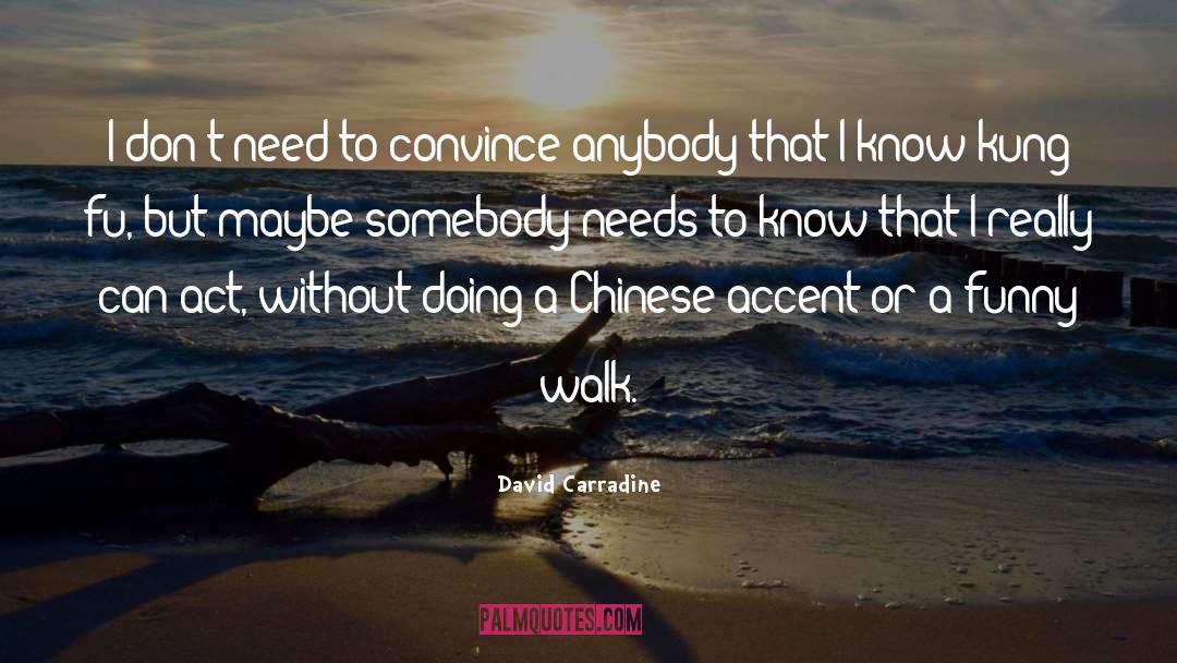 David Carradine Quotes: I don't need to convince