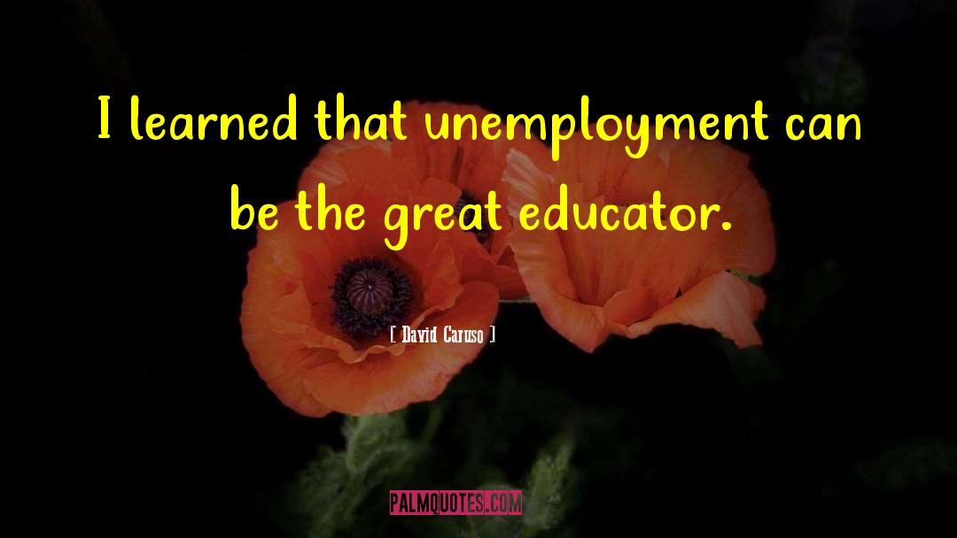 David Caruso Quotes: I learned that unemployment can