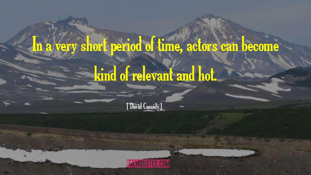 David Cassidy Quotes: In a very short period