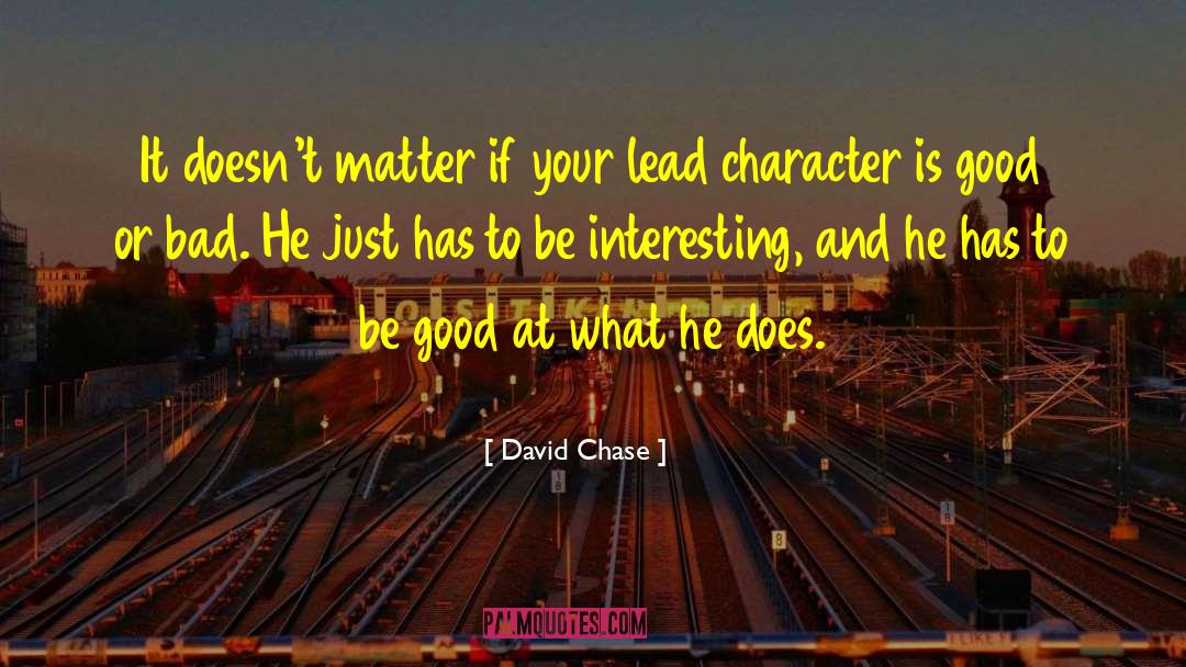 David Chase Quotes: It doesn't matter if your