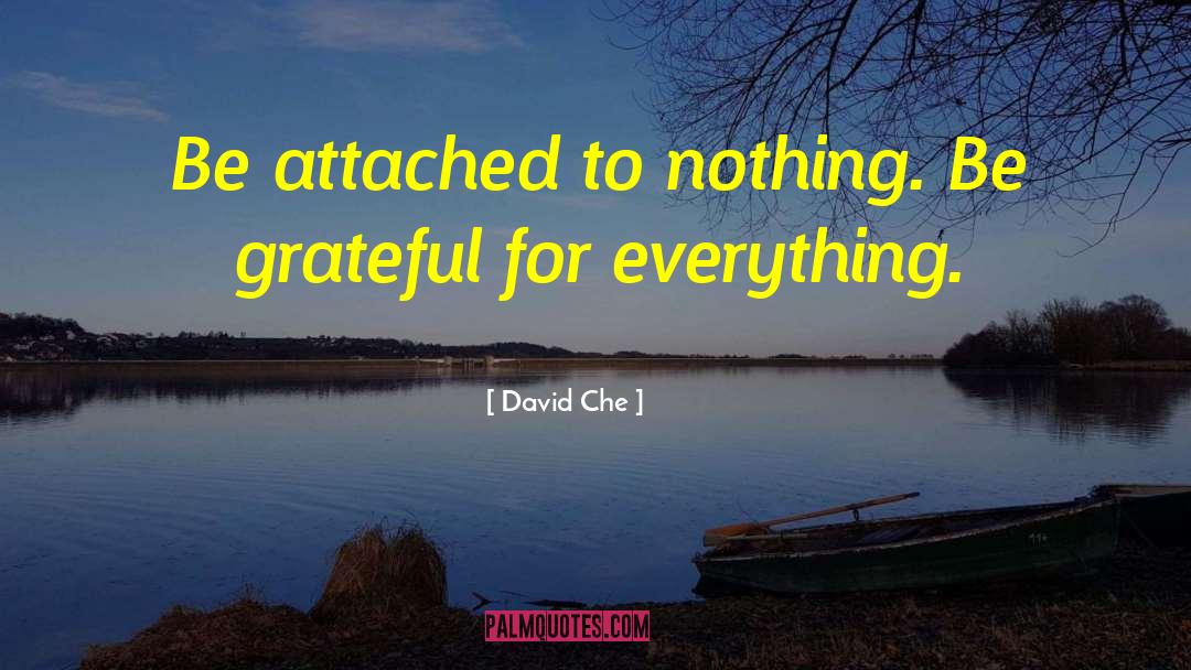 David Che Quotes: Be attached to nothing. Be