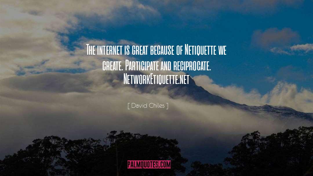 David Chiles Quotes: The internet is great because