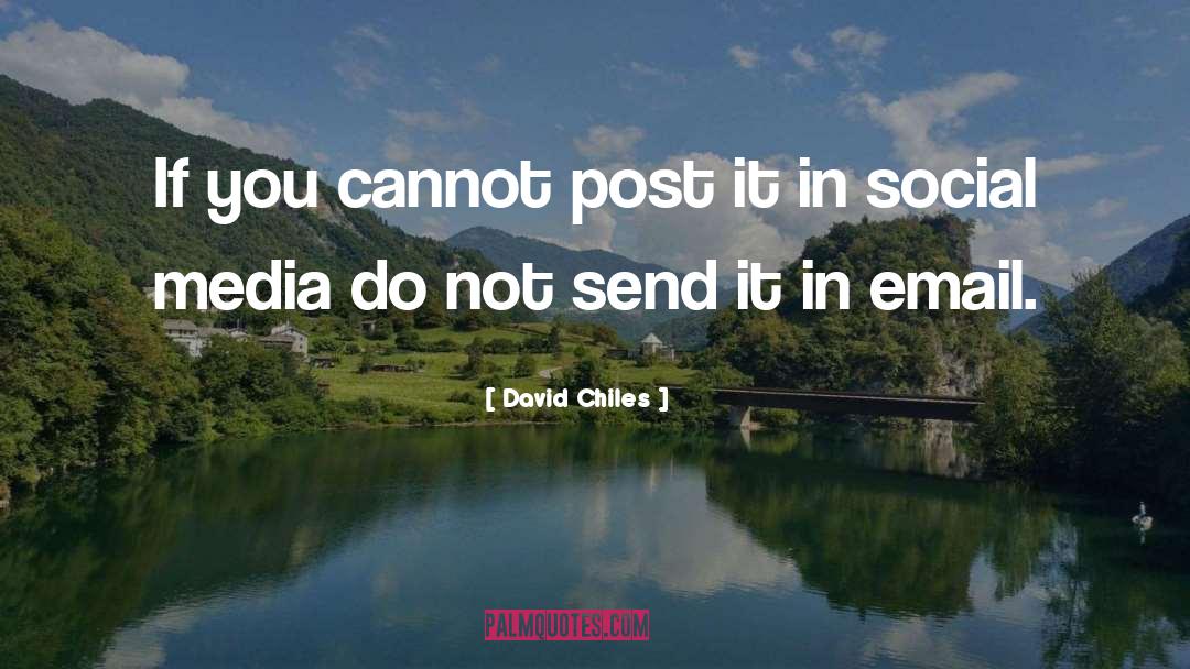 David Chiles Quotes: If you cannot post it