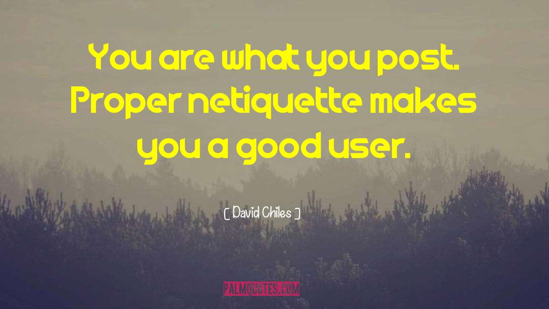 David Chiles Quotes: You are what you post.