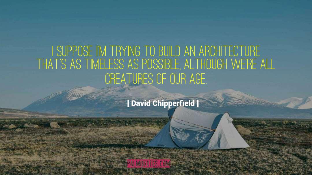 David Chipperfield Quotes: I suppose I'm trying to