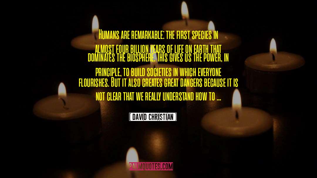 David Christian Quotes: Humans are remarkable: the first