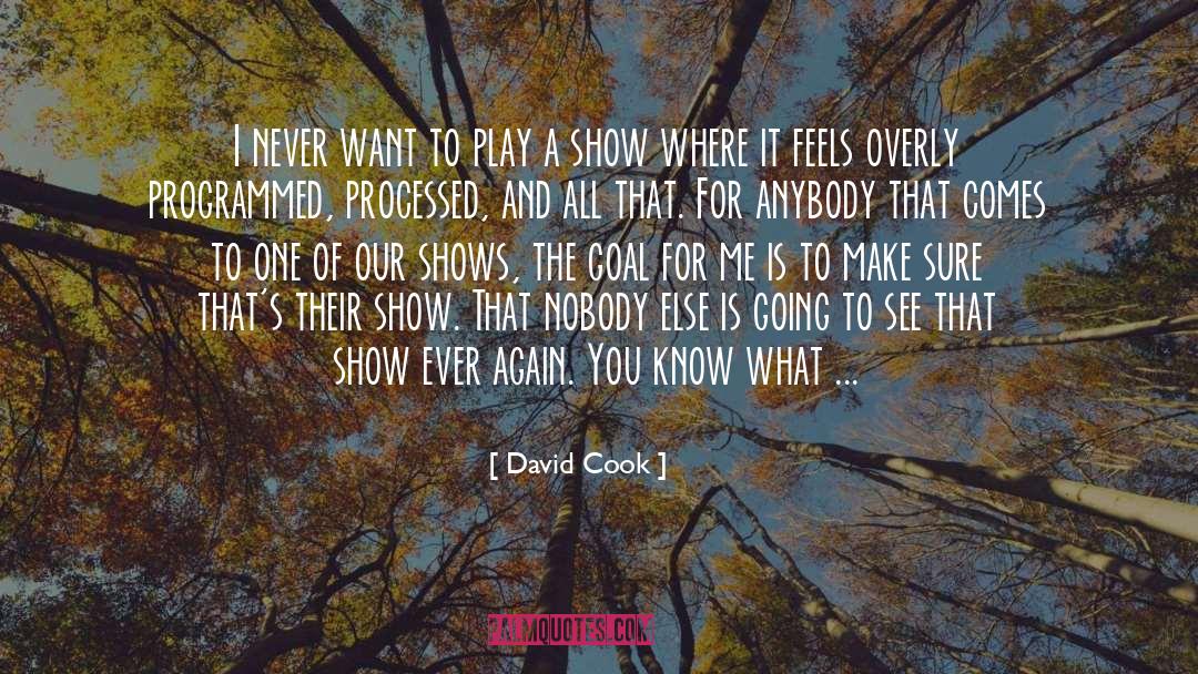 David Cook Quotes: I never want to play