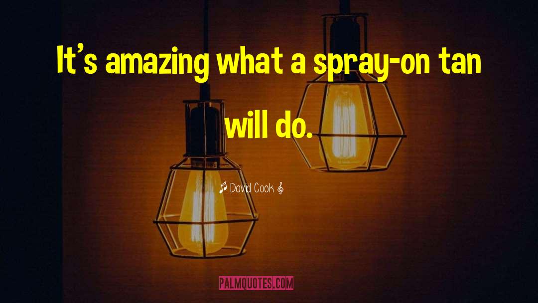 David Cook Quotes: It's amazing what a spray-on