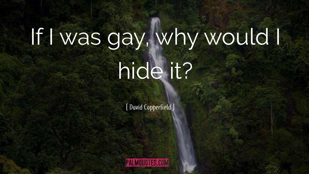 David Copperfield Quotes: If I was gay, why