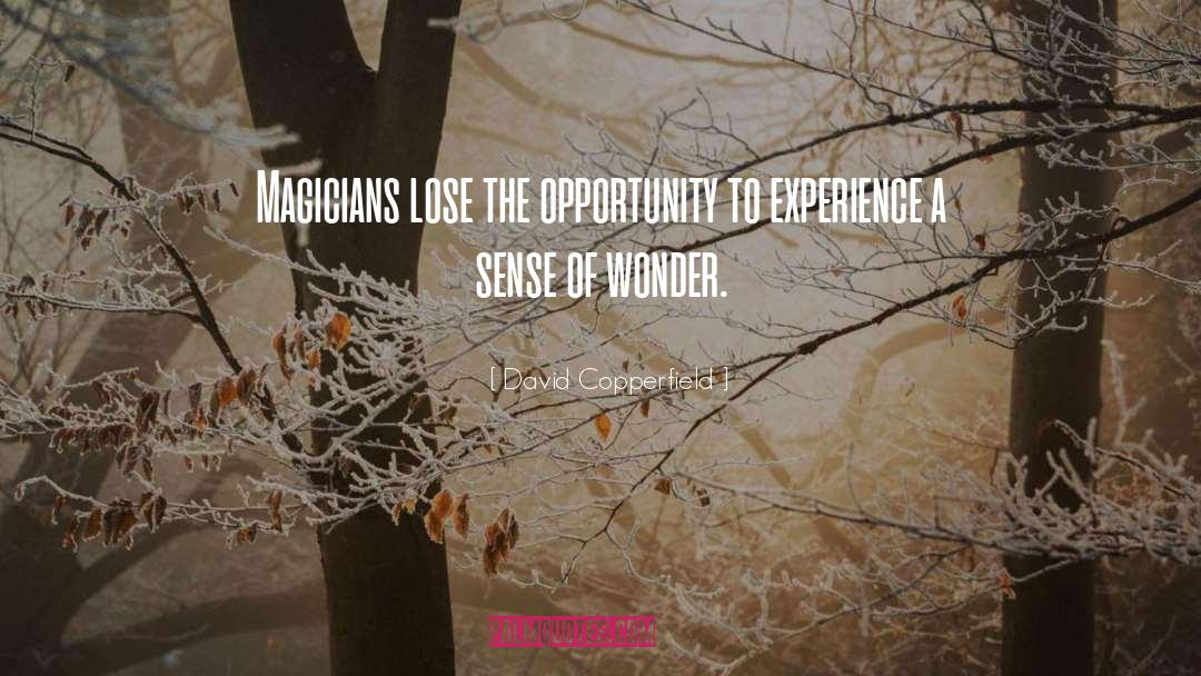 David Copperfield Quotes: Magicians lose the opportunity to