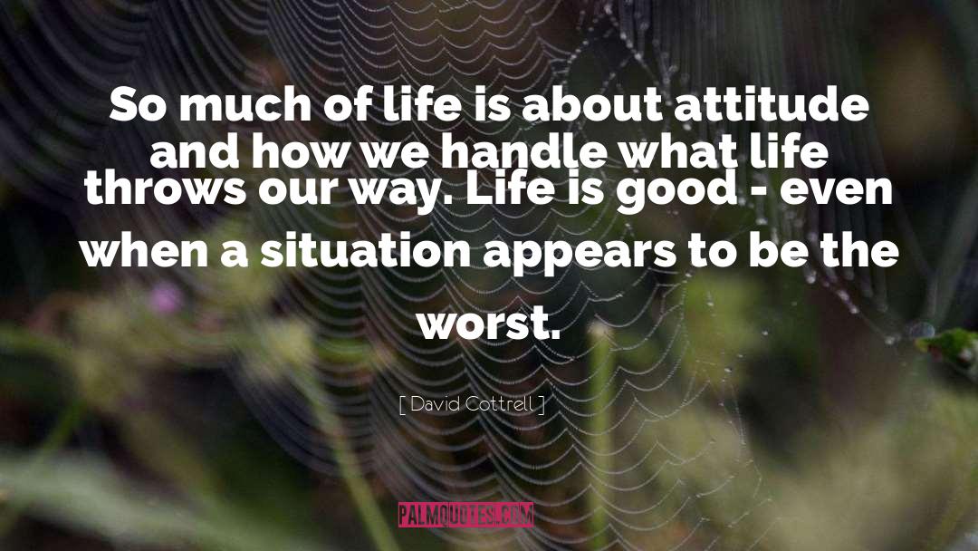 David Cottrell Quotes: So much of life is