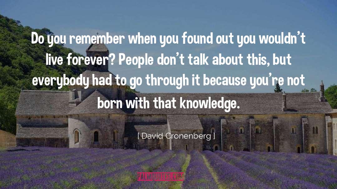 David Cronenberg Quotes: Do you remember when you