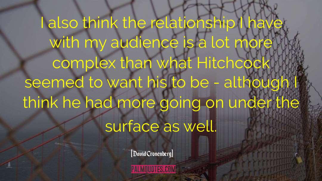 David Cronenberg Quotes: I also think the relationship