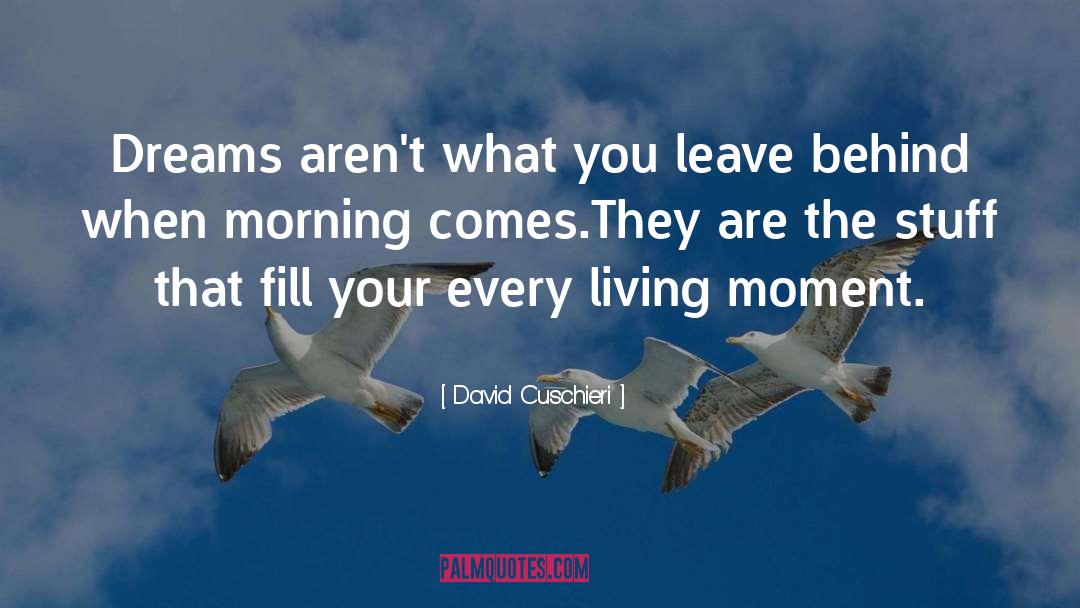 David Cuschieri Quotes: Dreams aren't what you leave