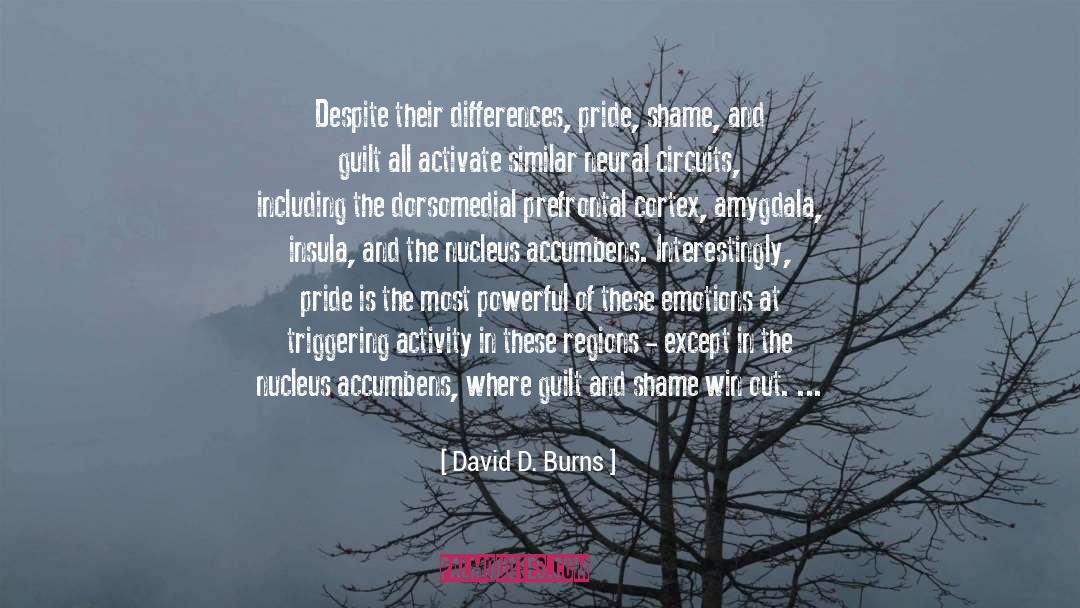 David D. Burns Quotes: Despite their differences, pride, shame,