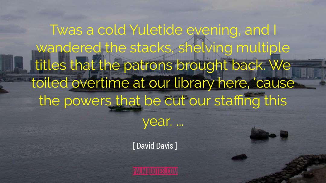 David Davis Quotes: Twas a cold Yuletide evening,