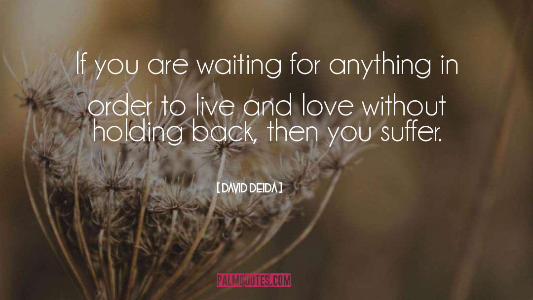 David Deida Quotes: If you are waiting for