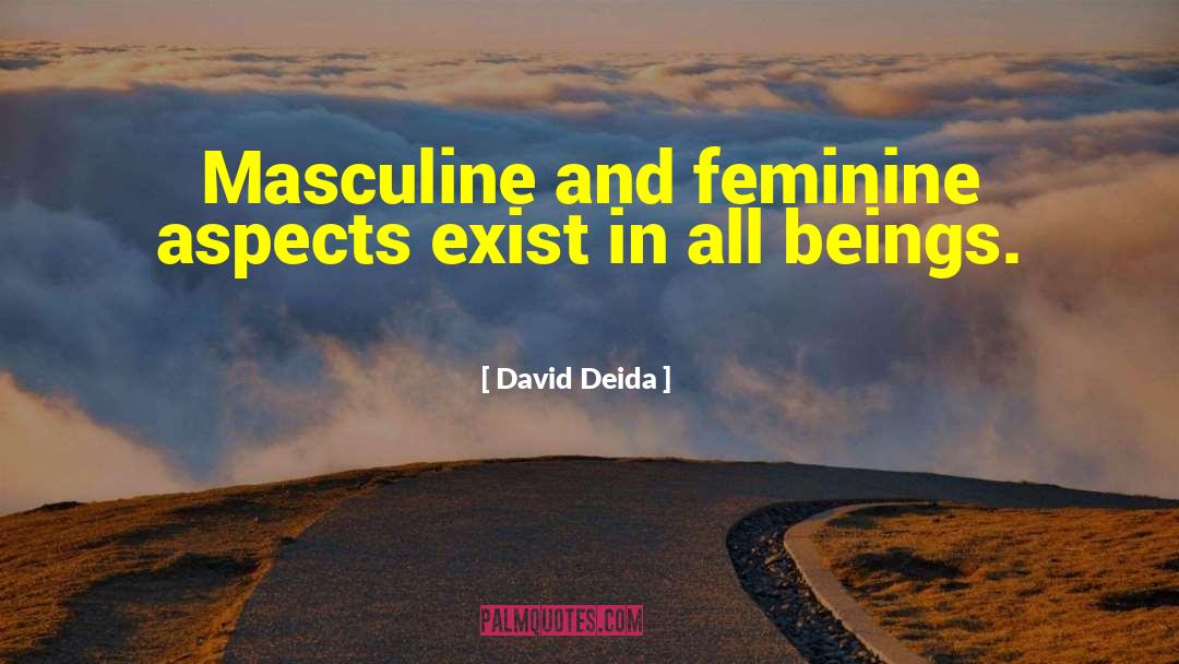 David Deida Quotes: Masculine and feminine aspects exist