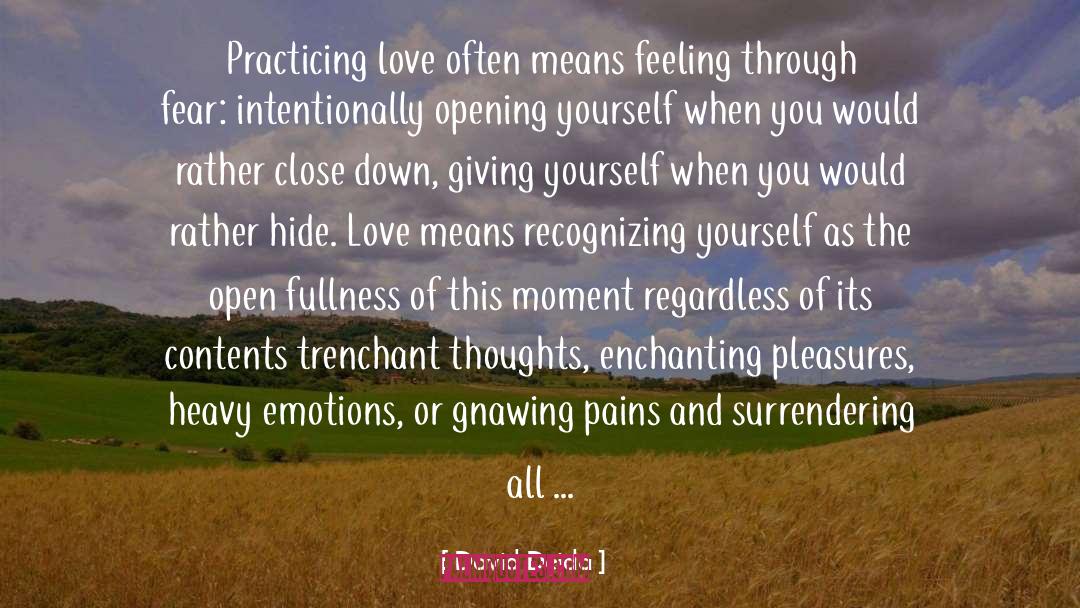 David Deida Quotes: Practicing love often means feeling