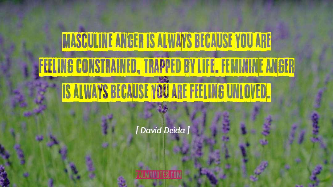 David Deida Quotes: Masculine anger is always because