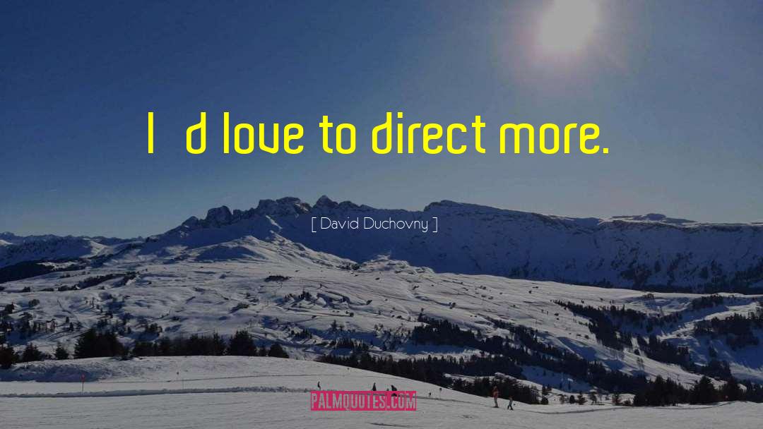 David Duchovny Quotes: I'd love to direct more.