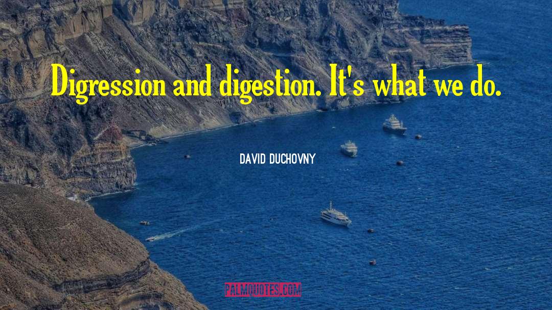 David Duchovny Quotes: Digression and digestion. It's what