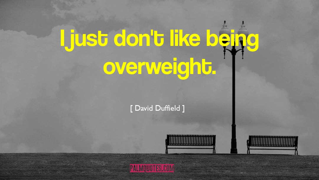 David Duffield Quotes: I just don't like being