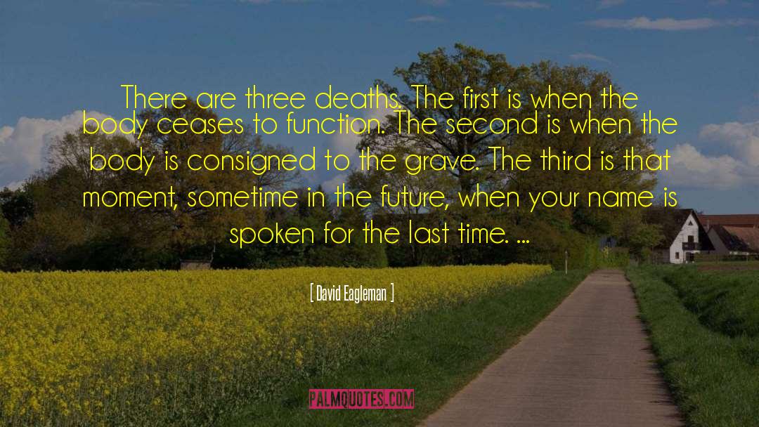 David Eagleman Quotes: There are three deaths. The