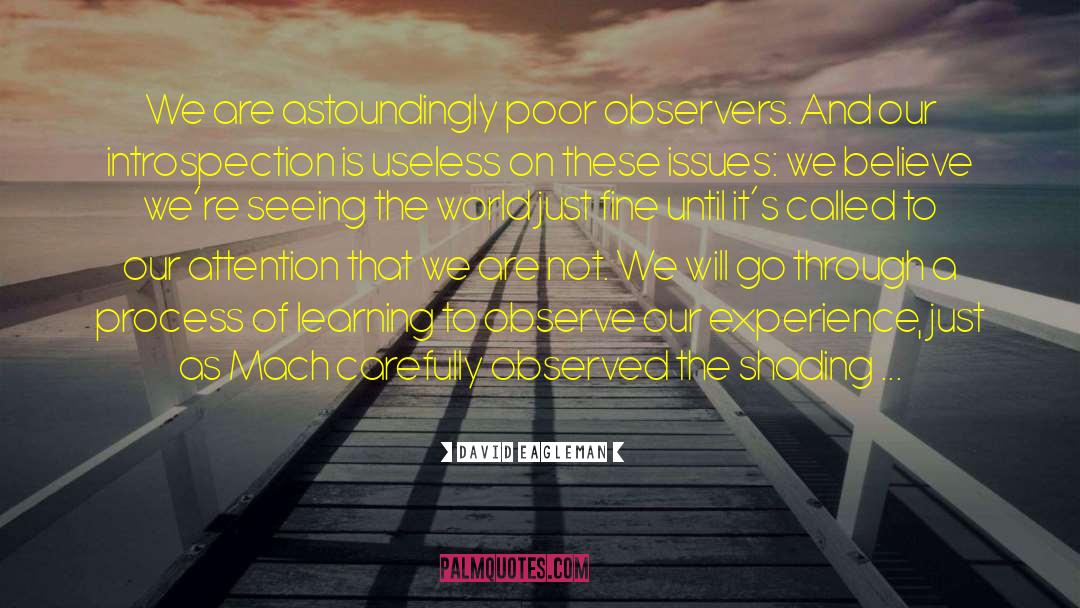 David Eagleman Quotes: We are astoundingly poor observers.