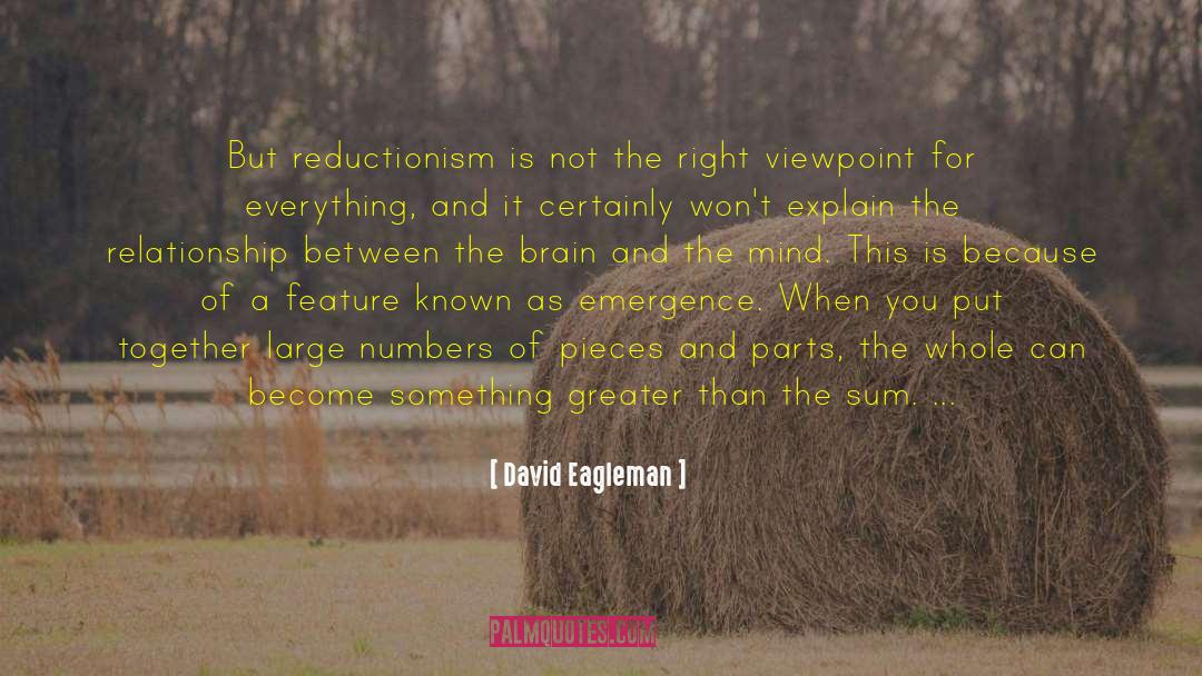 David Eagleman Quotes: But reductionism is not the