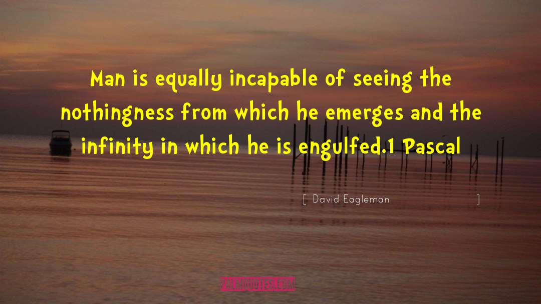 David Eagleman Quotes: Man is equally incapable of