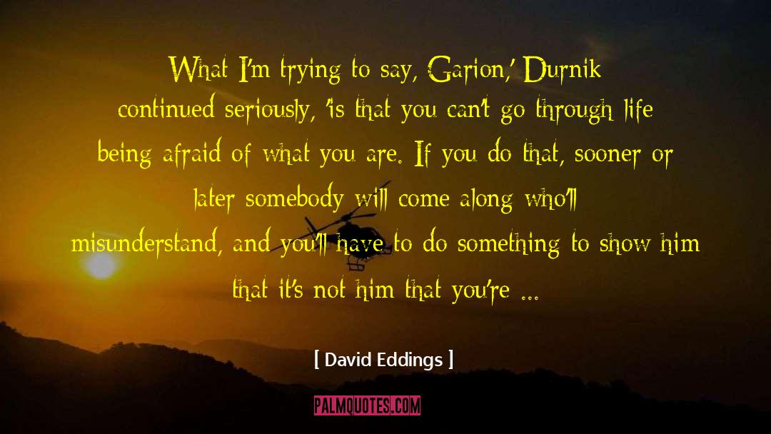David Eddings Quotes: What I'm trying to say,