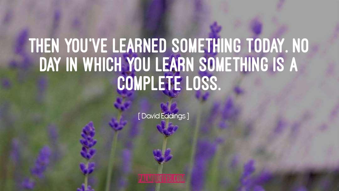 David Eddings Quotes: Then you've learned something today.