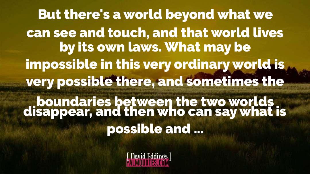 David Eddings Quotes: But there's a world beyond