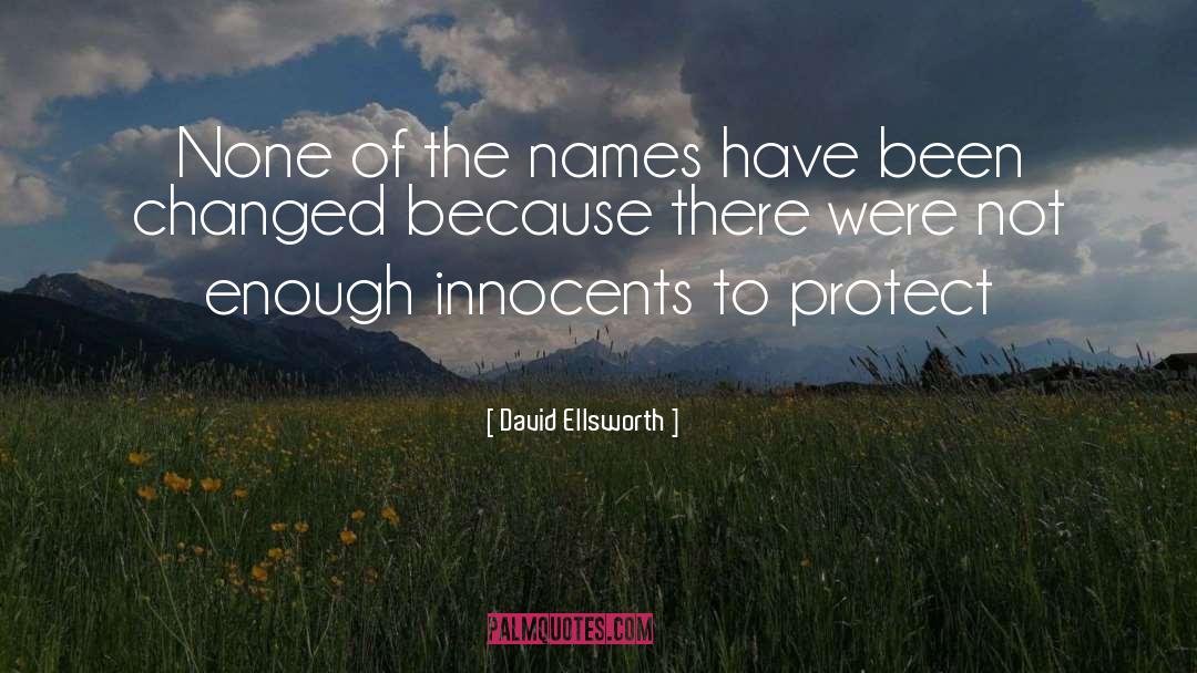 David Ellsworth Quotes: None of the names have