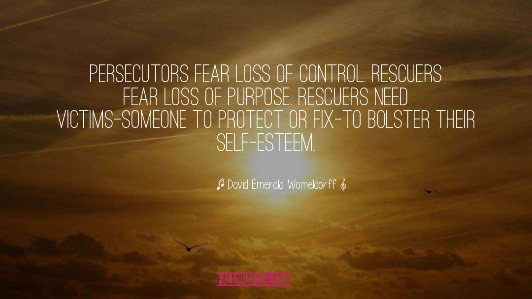 David Emerald Womeldorff Quotes: Persecutors fear loss of control.