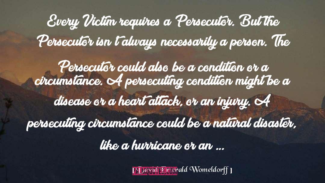 David Emerald Womeldorff Quotes: Every Victim requires a Persecutor.