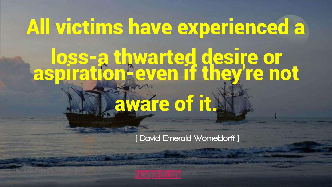 David Emerald Womeldorff Quotes: All victims have experienced a