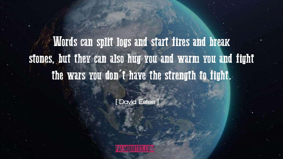 David Estes Quotes: Words can split logs and