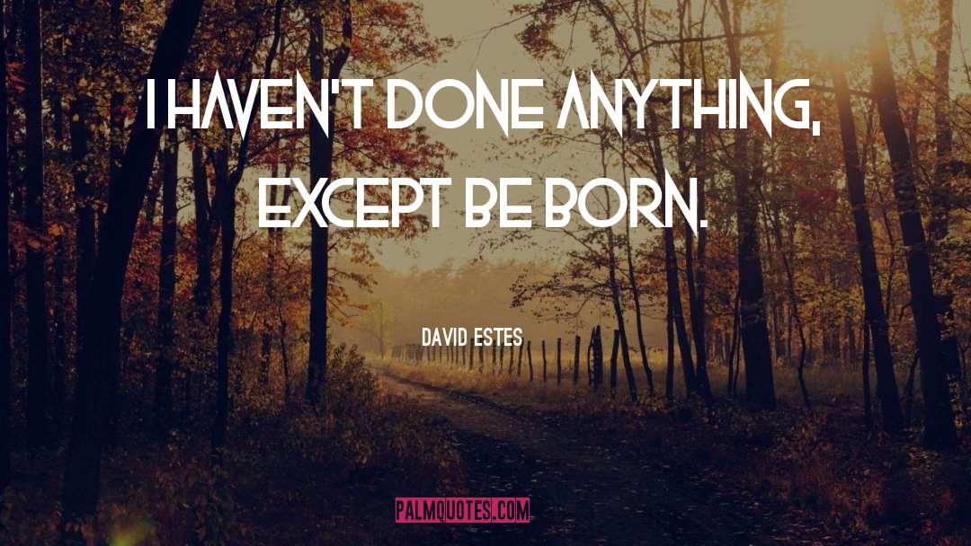 David Estes Quotes: I haven't done anything, except